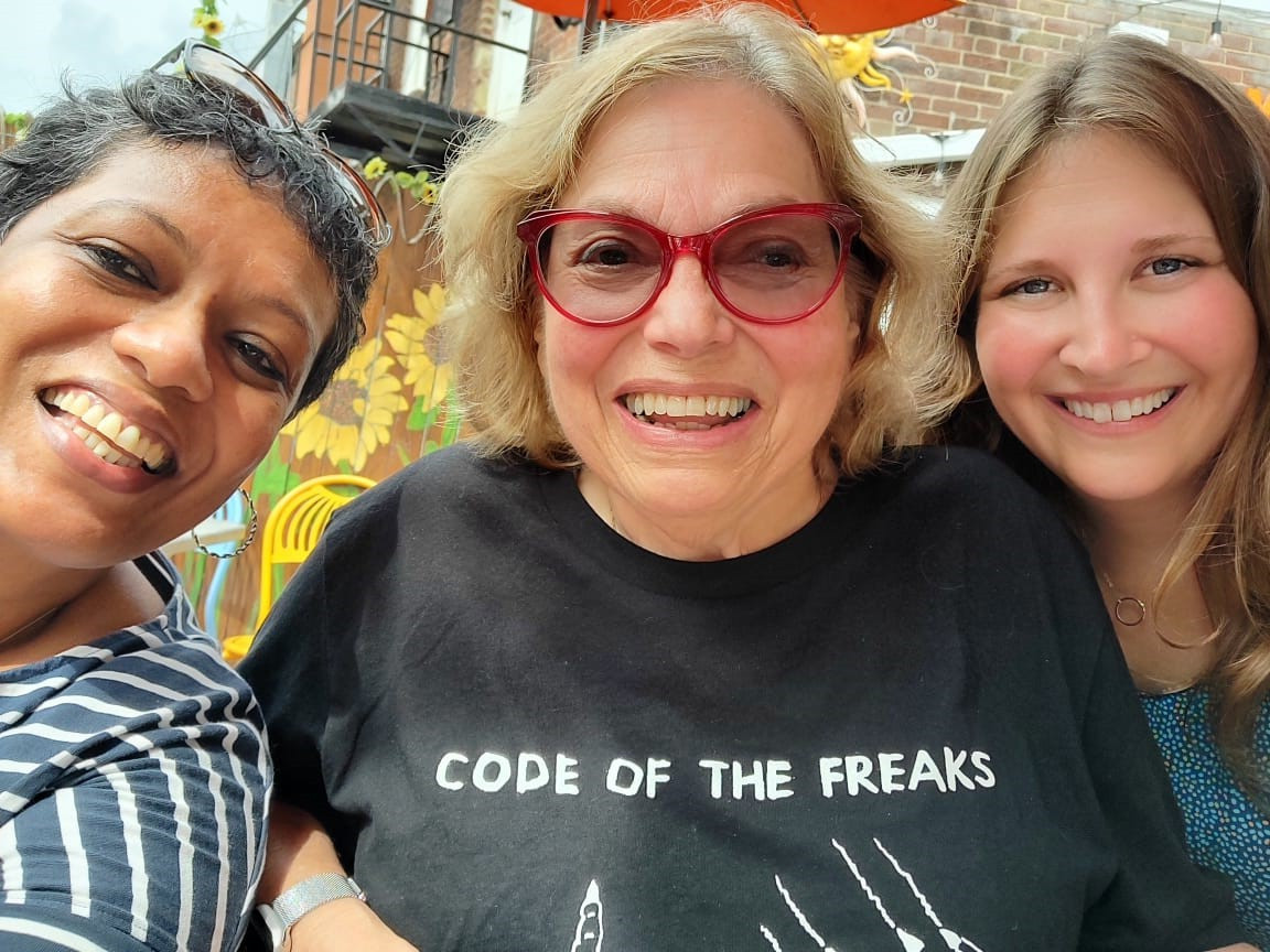 Left to right: IFES Senior Global Inclusion Advisor Virginia Atkinson, Judy Heumann, and former IFES Deputy Country Director Lasanthi Dakson